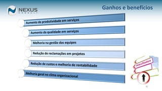 42
Ganhos e benefícios
 