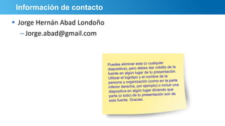 Información de contacto
 Jorge Hernán Abad Londoño
–Jorge.abad@gmail.com
 