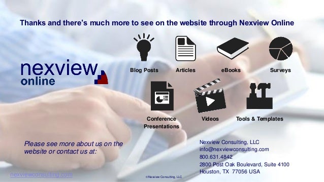 Nexview Key Topics In S U0026op Survey Results