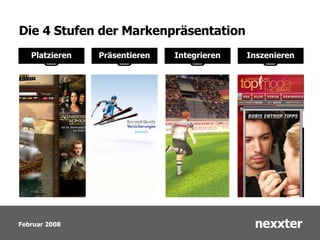 Die 4 Stufen der Markenpräsentation Platzieren Inszenieren Integrieren Präsentieren 