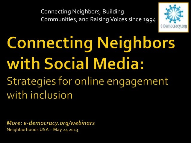 Connecting Neighbors with Social Media