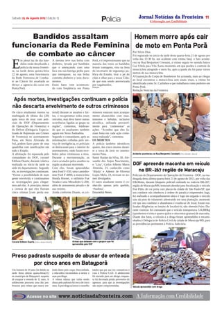 13º Edição Jornal Noticias da Fronteira 24/08/2013