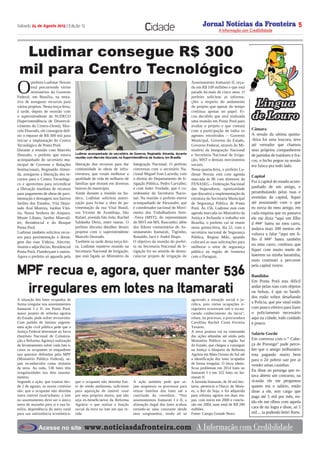 13º Edição Jornal Noticias da Fronteira 24/08/2013