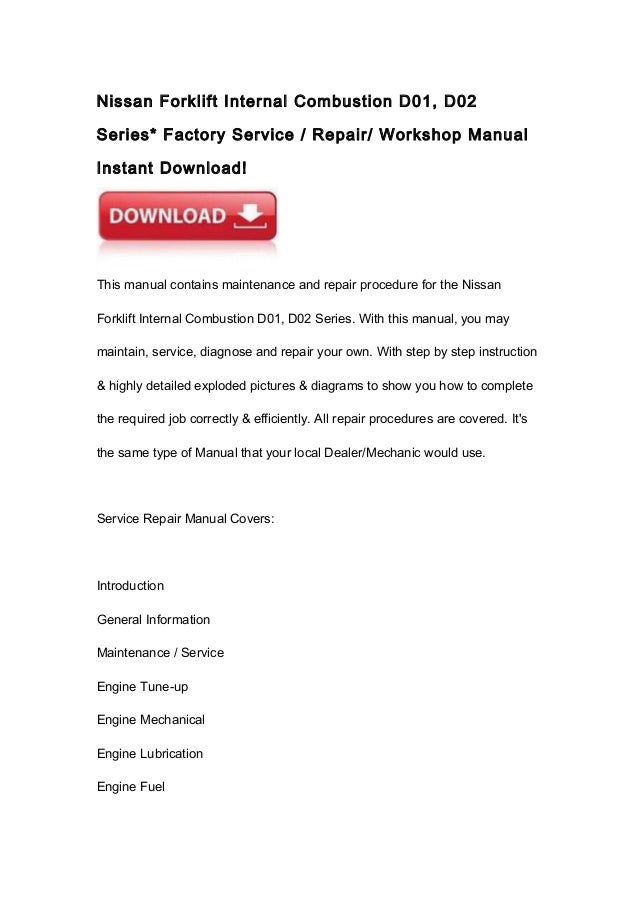 Nissan Forklift D02 Manual