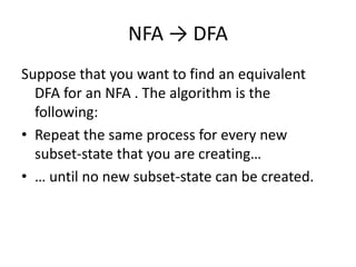 Understanding DFA an NFA Automata Theory | PDF