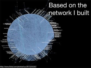 Based on the
                                             network I built




http://www.ﬂickr.com/photos/luc/2515255357
 