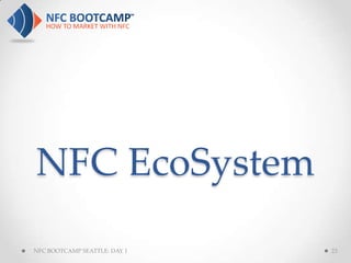 NFC EcoSystem
NFC BOOTCAMP SEATTLE: DAY 1   23
 