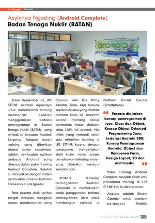 In-House Training
NF Computer NEWS Edisi 03 Tahun I, Oktober 2015 10
 