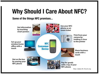 Why Should I Care About NFC?
Some of the things NFC promises...




                                     http://www.nfc-fo...