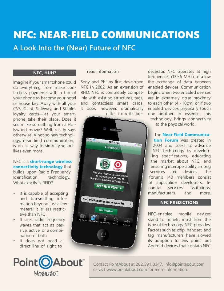 NFC Near Field Communication A Look Into the (Near) Future of NFC