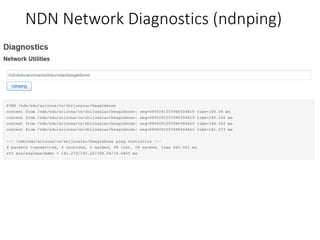NDN Network Diagnostics (ndnping)
 