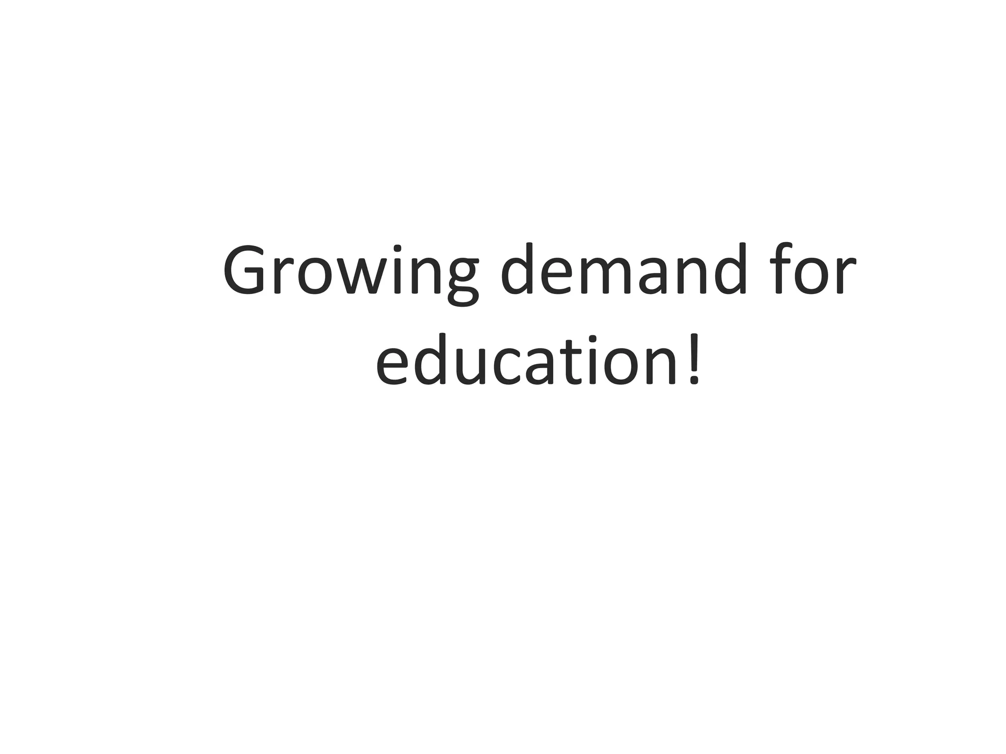 Growing demand for
education!
 
