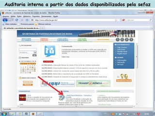 Auditoria interna a partir dos dados disponibilizados pela sefaz 