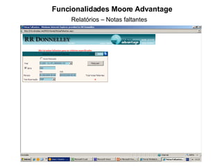 Funcionalidades Moore Advantage Relatórios – Notas faltantes  