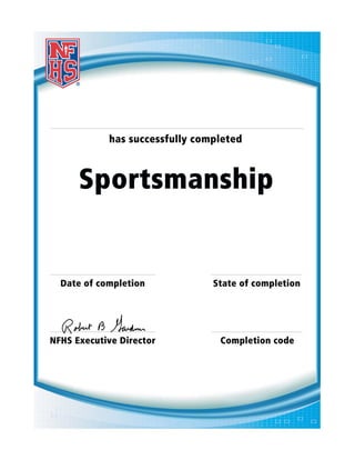 Thomas Johnson

3/12/2012

Outside USA

SMS446E426400

This certificate documents course completion, not mastery of the content.
This course is approved for 1 (one) Clock Hour by the NFHS.

 