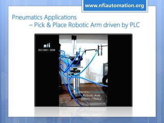 Pneumatics Applications
– Pick & Place Robotic Arm driven by PLC
www.nfiautomation.org
 