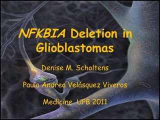 NFKBIA Deletion in Glioblastomas Denise M. Scholtens Paula Andrea Velásquez Viveros Medicine  UPB 2011 