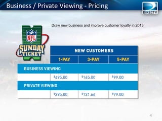 42
Business / Private Viewing - Pricing
Draw new business and improve customer loyalty in 2013
 