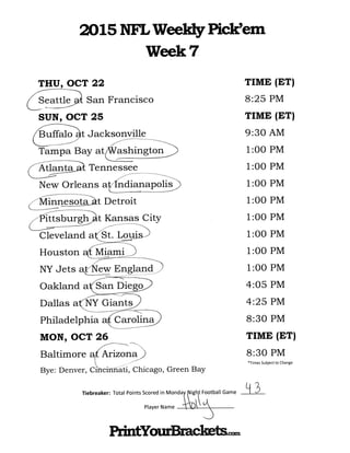 Nfl picks week 7