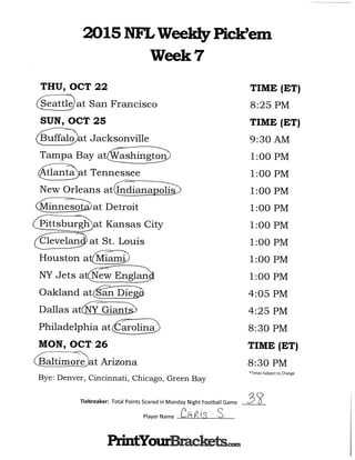 Nfl picks week 7