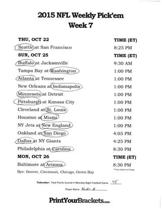 Nfl picks week 7