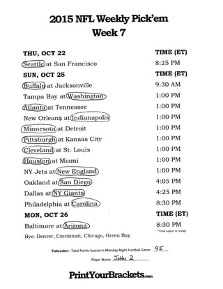Nfl picks week 7