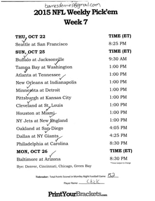 Nfl picks week 7