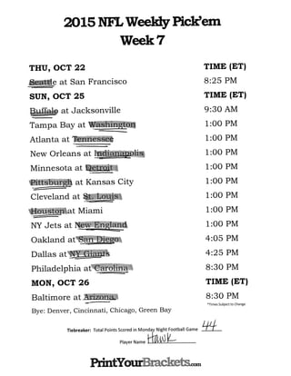 Nfl picks week 7