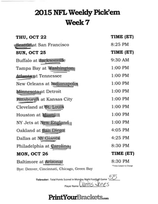 Nfl picks week 7