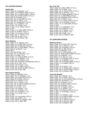 NFL SOAP BOX WEEKLY REPORTS- 2024 NFL Schedules | PDF
