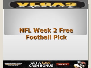 NFL Week 2 Free Football Pick 