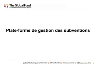 28
Plate-forme de gestion des subventions
