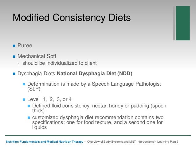 Dysphagia Diet Levels Chart
