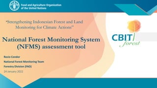 National Forest Monitoring System
(NFMS) assessment tool
Rocio Condor
National Forest Monitoring Team
Forestry Division (FAO)
24 January 2022
“Strengthening Indonesian Forest and Land
Monitoring for Climate Actions”
 