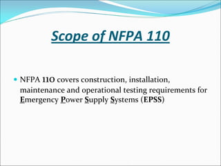 Nfpa 110 review PPT