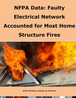 NFPA Data: Faulty
Electrical Network
Accounted for Most Home
Structure Fires
Action Plumbing, Heating, Air & Electric
 