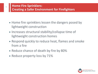 11
Furniture Flammability by the Numbers
Fires involving upholstered furniture have annually accounted
for…
 The largest share of fire deaths of any first item ignited in U.S.
homes
 8,900 home structure fires
 610 deaths (nearly a quarter of all home fire deaths), 1,120
injuries, and $566 million in property damage when
upholstered furniture was the principal item contributing to fire
spread
Source: NFPA’s “Upholstered Furniture Flammability” report
© National Fire Protection Association. All rights reserved.
 