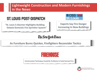6
Threats to the Firefighting Community
 Observations from the Underwriters Laboratories video (Thermal Imaging Camera)
of a fire test in a lightweight construction assembly
Activity Lightweight
Construction
Legacy
Construction
Subfloor Reaches
200°
5 min. 30 sec. 12 min.
Surface
Temperature:
5 Min.
85° 73°
Visible Smoke 2 min. 30 sec. 13 min.
Visible Flames 5 min. 50 sec. 17 min. 50
sec.
Collapse Time 6 min. 18 min. 30
sec.
© National Fire Protection Association. All rights reserved.
 