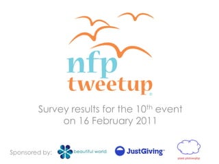 Survey results for the 10th event on 16 February 2011 Sponsored by: 
