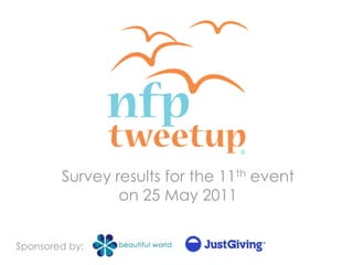 Survey results for the 11th event on 25 May 2011 Sponsored by: 