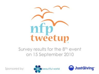 Survey results for the 8th event on 15 September 2010 Sponsored by: 