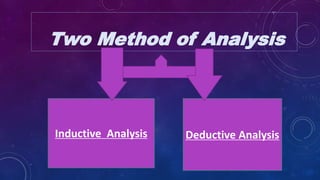 Two Method of Analysis
Inductive Analysis Deductive Analysis
 