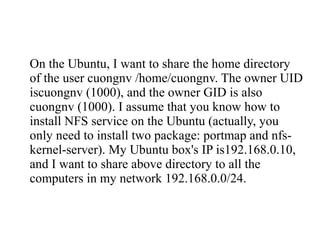 Is192 NFS ubuntu Server and windows 7 Client | ODP