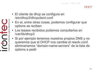Nfs, Nis, DHCP