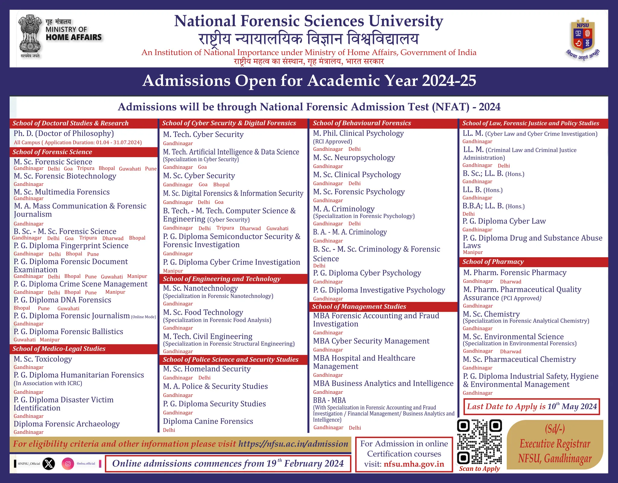 Nfsu Rol NFSU Admission 2024-25.pdf which you can look | PDF