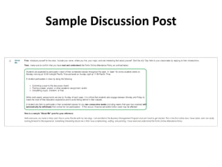 Sample Discussion Post
 