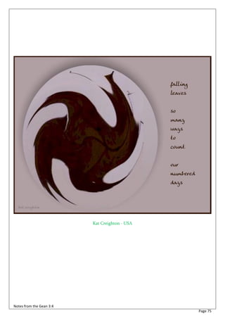 Kat Creighton - USA




Notes from the Gean 3:4
                                                Page 75
 