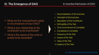 40
ü What are the most pertinent values
or circumstances of your DAO?
ü What is your relationship to the
contributor to be...
