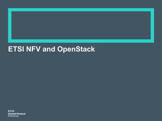ETSI NFV and OpenStack
 