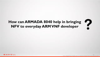 14
How can ARMADA 8040 help in bringing
NFV to everyday ARMVNF developer
Icons designed by Freepik.com or made by Freepik ...